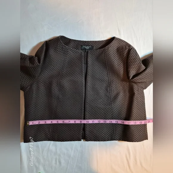 ​Talbots Petites Silk Blend Sheath Dress & Cropped Jacket Set Brown Size 16P - Picture 8 of 16